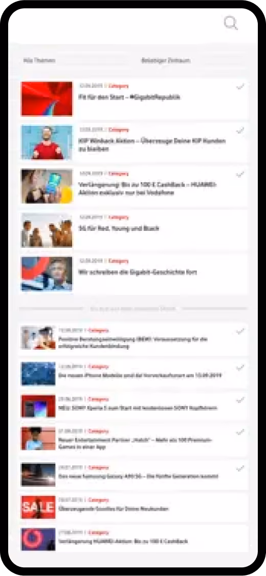 Corporate LMS: mobile app screen